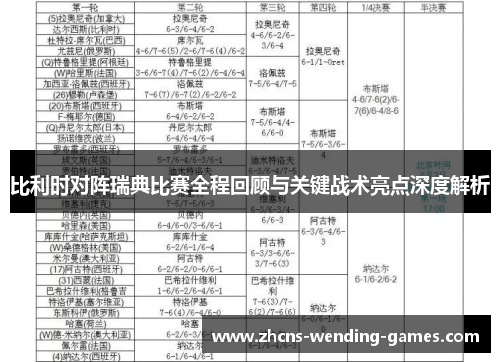 比利时对阵瑞典比赛全程回顾与关键战术亮点深度解析