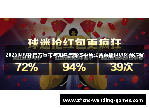 2026世界杯官方宣布与知名流媒体平台联合直播世界杯预选赛